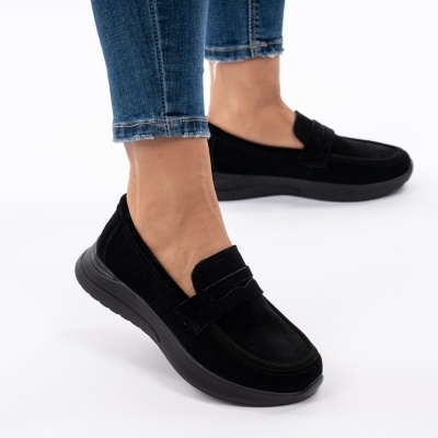 Pantofi Casual Piele Naturala Negru T-2810