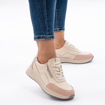 Pantofi Casual Piele Naturala Pink AN256