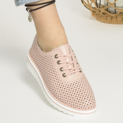 Pantofi Casual Piele Naturala Roz XH3200