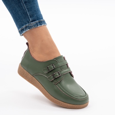 Pantofi Casual Piele Naturala Verde 8512