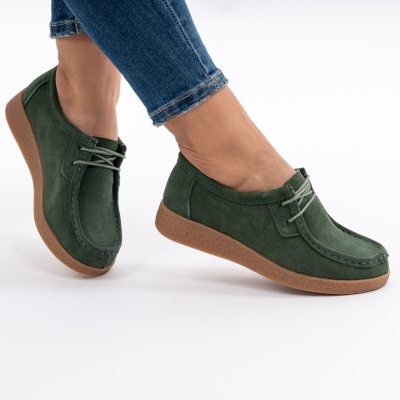 Pantofi Casual Piele Naturala Verde 8517-1