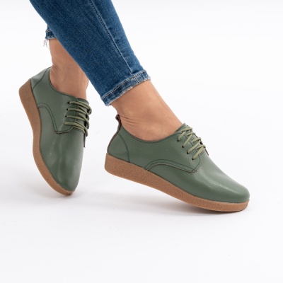 Pantofi Casual Piele Naturala Verde AN1121-5