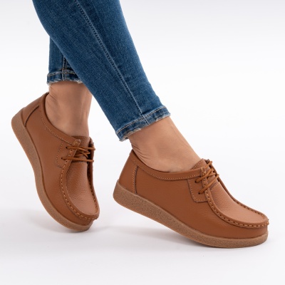 Pantofi Casual Piele Naturala WK 212C Camel