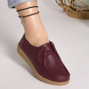 Pantofi Casual Piele Naturala WK 212C Visiniu