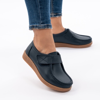 Pantofi Casual Piele Naturala WK 213C Albastri