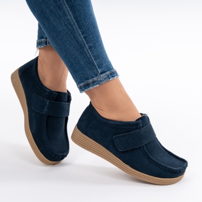 Pantofi Casual Piele Naturala WK 214 Albastri