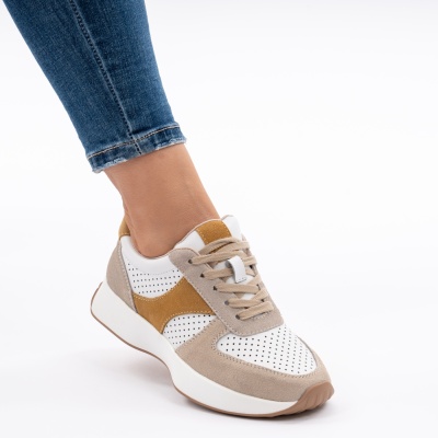 Pantofi Casual Piele Naturala Yellow AN561
