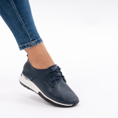 Pantofi Dama Piele Naturala Albastri 6213