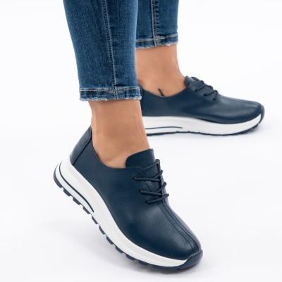Pantofi Dama Piele Naturala Bleumarin T-5931