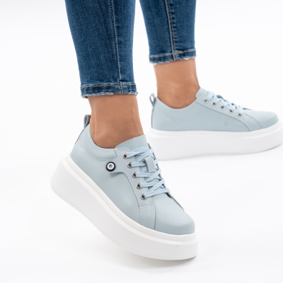 Pantofi Piele Naturala Blue 881