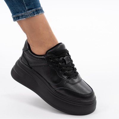 Pantofi Piele Naturala Talpa Comoda Negri AN2529