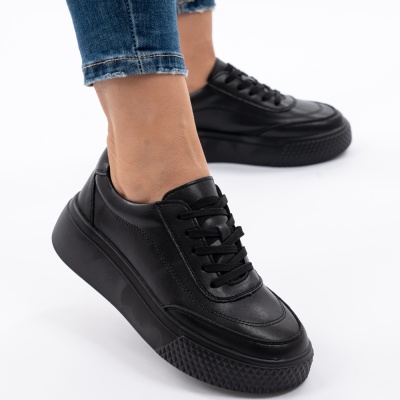Pantofi Piele Naturala Talpa Comoda Negru F001-924