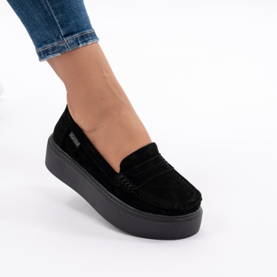 Pantofi Piele Naturala Talpa Comoda Negru G10-A16