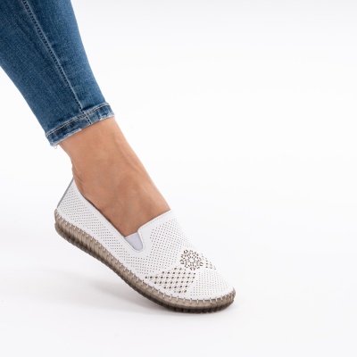 Pantofi Piele Naturala Talpa Flexibila AN223 Alb