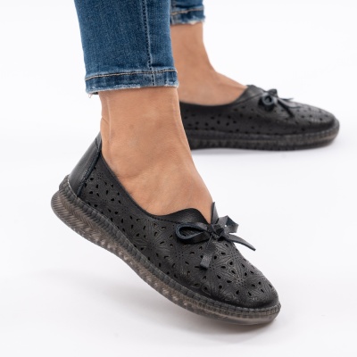 Pantofi Piele Naturala Talpa Flexibila AN666 Negru