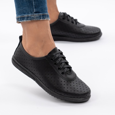 Pantofi Sport Piele Naturala 72-05 Negru