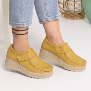 Pantofi Talpa Comoda Piele Naturala MM218 Mustar