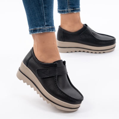 Pantofi Talpa Comoda Piele Naturala MM218 Negri