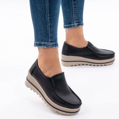 Pantofi Talpa Comoda Piele Naturala MM219 Negri