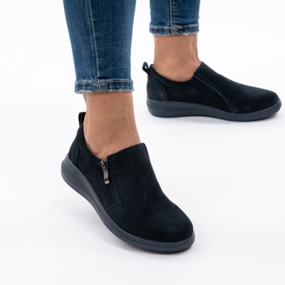 Pantofi Talpa Flexibila Piele Naturala Intoarsa T-3100 Bleumarin