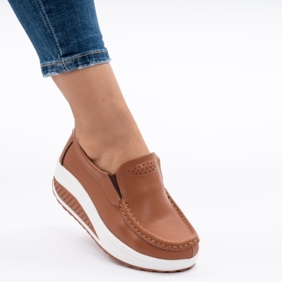 Pantofi Talpa Ortopedica Piele Naturala AN522-2 Camel