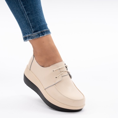 Pantofi Talpa Ortopedica Piele Naturala Bej 1168