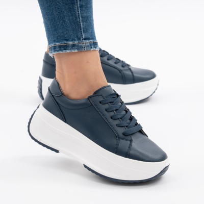 Pantofi Talpa Ortopedica Piele Naturala Bleumarin 6855