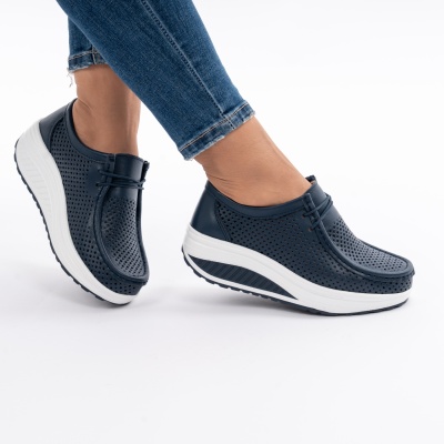 Pantofi Talpa Ortopedica Piele Naturala Bleumarin A525