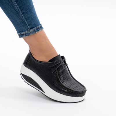 Pantofi Talpa Ortopedica Piele Naturala Negri MM264