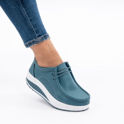 Pantofi Talpa Ortopedica Piele Naturala PL 42 Blue