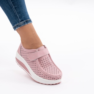 Pantofi Talpa Ortopedica Piele Naturala Roz A521