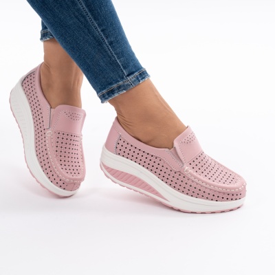 Pantofi Talpa Ortopedica Piele Naturala Roz A522