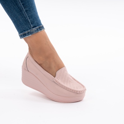 Pantofi Talpa Ortopedica Piele Naturala ROZ H17-89