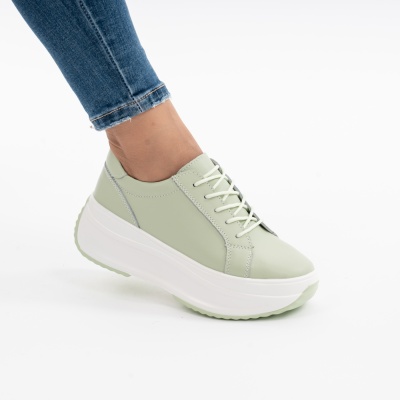 Pantofi Talpa Ortopedica Piele Naturala Verde 6855