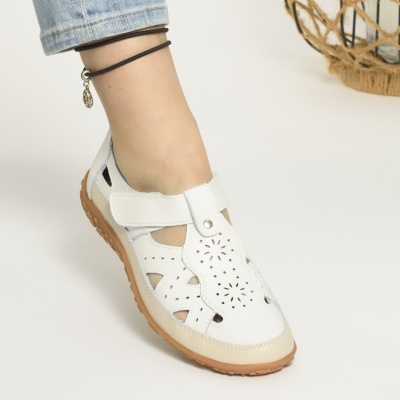 Pantofi Tip Sandale Piele Naturala Bej AN2857