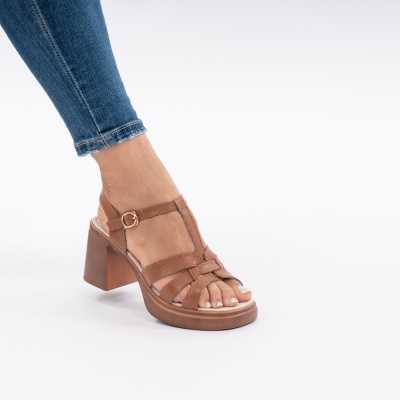 Pantofi Tip Sandale Piele Naturala Talpa Comoda AN2510-5 Camel