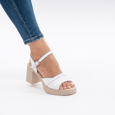 Pantofi Tip Sandale Piele Naturala Talpa Comoda AN2510-7 Alb