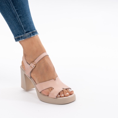 Pantofi Tip Sandale Piele Naturala Talpa Comoda AN2610-2 Roz