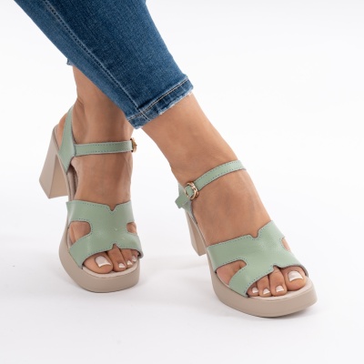 Pantofi Tip Sandale Piele Naturala Talpa Comoda AN2610-2 Verde