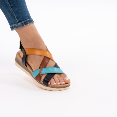 Pantofi Tip Sandale Piele Naturala Talpa Comoda OD924 Negru
