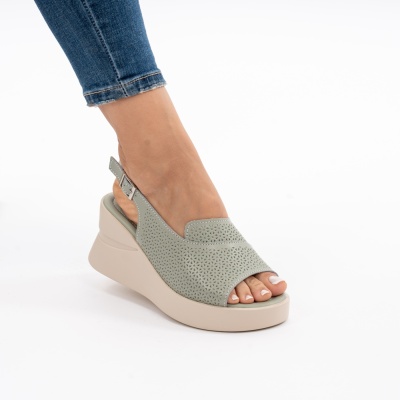 Pantofi Tip Sandale Piele Naturala Talpa Comoda T-8055-2 Verde