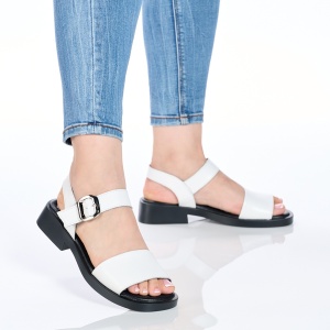 Sandale Piele Naturala Alb F005-018