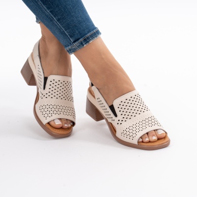 Sandale Piele Naturala Bej JY5831