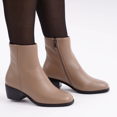 Botine Piele Naturala Khaki SN5014