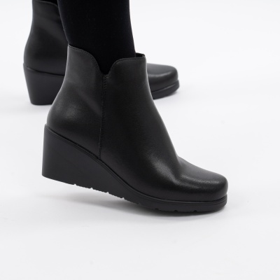 Botine Piele Naturala Negre 2809