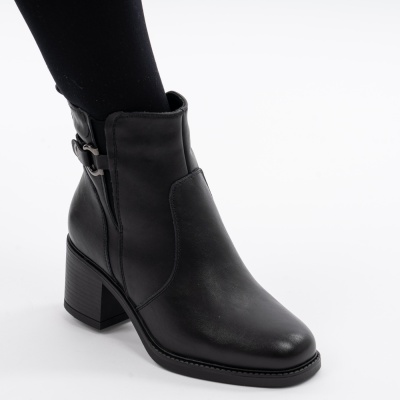 Botine Piele Naturala Negre CA003
