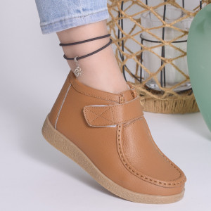 Ghete Imblanite Piele Naturala Camel 9601-2