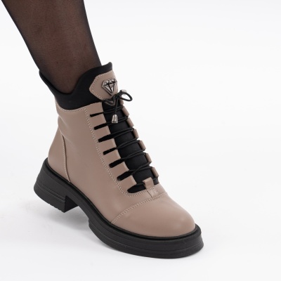 Ghete Piele Naturala Bej 087 6001