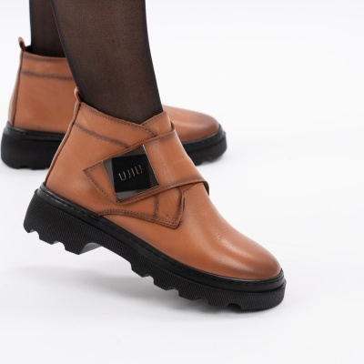 Ghete Piele Naturala Camel 011 619-4040