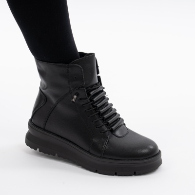 Ghete Piele Naturala Imblanite Talpa Bocanci Negre 150